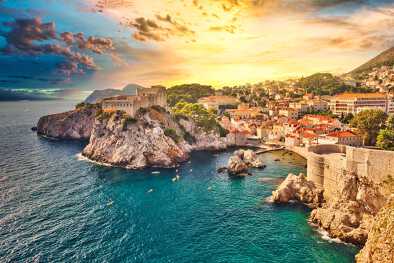 view of coast and the city of Dubrovnik view of coast and the city of Dubrovnik