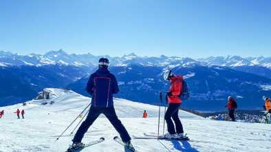 Sion, Suiza - 8 de noviembre de 2018 - pista de esquí en Suiza