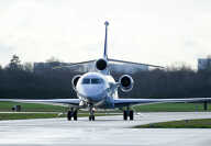 Falcon 7X auf der Startbahn Falcon 7X auf der Startbahn