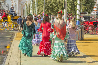 people dressed for the feria of sevilla