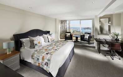 This occupies the most elevated position in the hotel and enjoys breathtaking views from both the lounge and the bedroom. All areas are spacious, light and airy with an incredible degree of comfort.