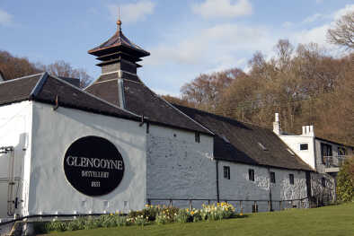 La destilería Glengoyne en Dumgoyne, al norte de Glasgow, Escocia. La destilería se construyó en 1833.