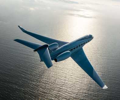 Gulfstream G650 en vuelo sobre el océano