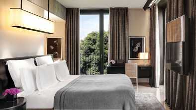 room at the Bvulgari Hotel in Milan