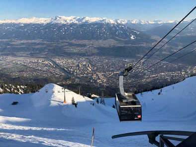 Nordkette Cable Car in Innsbruck, Tyrol, Austria linking city centre to the largest nature park