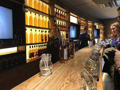 Tasting bar at the Irish Whiskey Museum, Dublin, Ireland. 