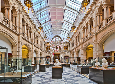 interior of Kelvingrove Art Gallery and Museum. Located in Glasgow, Scotland, UK.