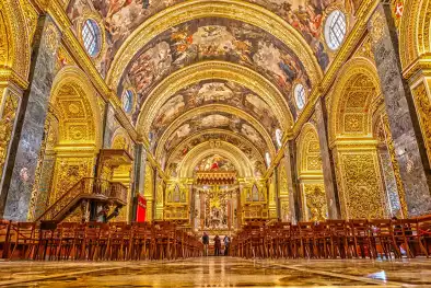 Co-Catedral una joya del arte y la arquitectura barroca interior. Valetta, Malta