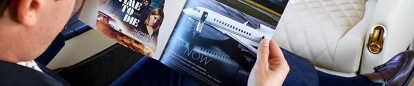 LunaJets in a magazine on board a private jet