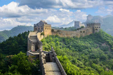 Espectacular vista de la Gran Muralla China Espectacular vista de la Gran Muralla China