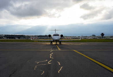 Pilatus PC-12 on the runway