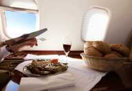 food on board of a private jet