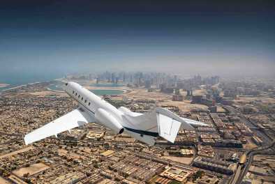 private jet charter flying over Doha, Qatar private jet charter flying over Doha, Qatar