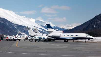 Private jets in St Moritz resorts