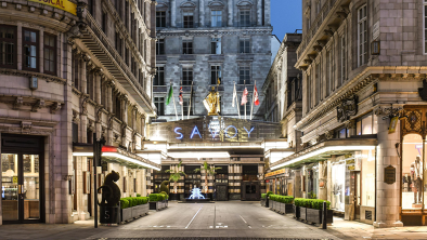 facade of the savoy hotel in london