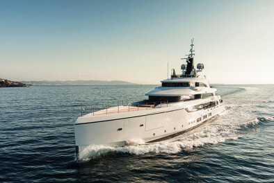 The Benelli Triumph Yacht sailing through the sea