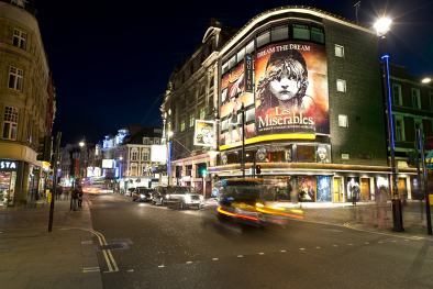 west end theatre during the perfomance of les miserables in london